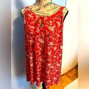2 X 12 Vintage Red Floral Hibiscus Tropical Blouse